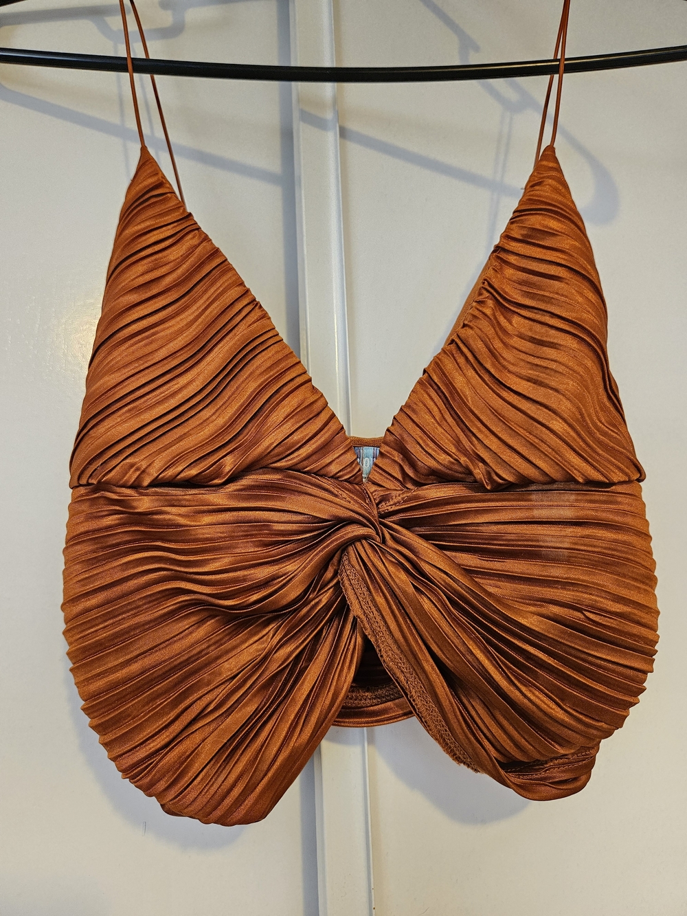 Urban Outfitters Rust Orange Pleated Twist-Front Camisole